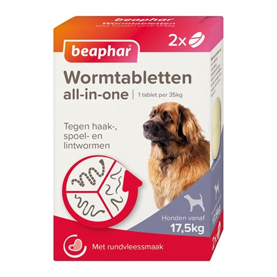 Beaphar Wormtablet All-In-One Hond - BESTRIJDINGSARTIKELEN - BrokjesKoning.nl