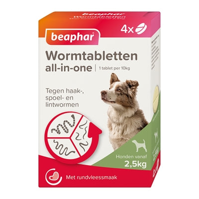 Beaphar Wormtablet All-In-One Hond - BESTRIJDINGSARTIKELEN - BrokjesKoning.nl