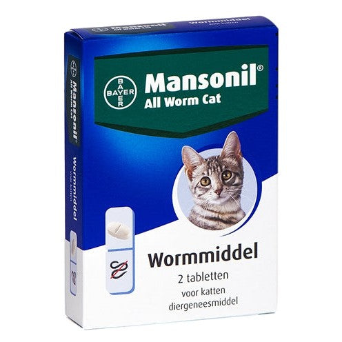 Mansonil Kat All Worm Tabletten - BESTRIJDINGSARTIKELEN - BrokjesKoning.nl