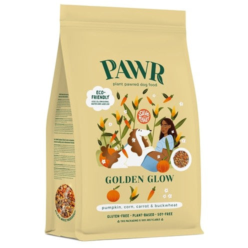 Pawr Plantaardig Vegan Golden Glow Wortel / Maïs / Pompoen / Boekweit - DROOGVOER - BrokjesKoning.nl