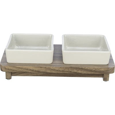 Trixie Voerbak Hond Set Citystyle Keramiek Grijs / Bruin - VOER/DRINKBAKKEN - BrokjesKoning.nl