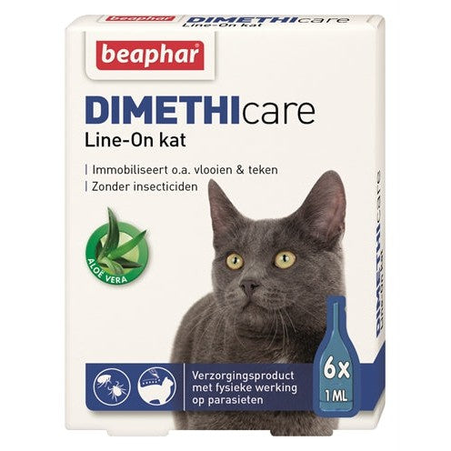 Beaphar Dimethicare Line-On Kat Tegen Vlooien En Teken - BESTRIJDINGSARTIKELEN - BrokjesKoning.nl