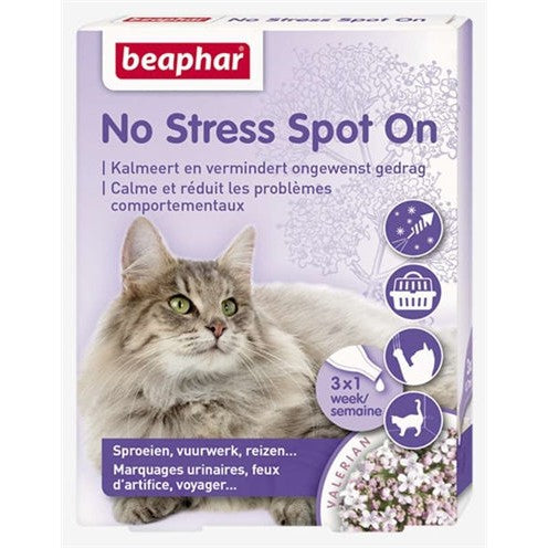 Beaphar No Stress Spot On Kalmeert En Stimuleert Goed Gedrag Kat - BESTRIJDINGSARTIKELEN - BrokjesKoning.nl
