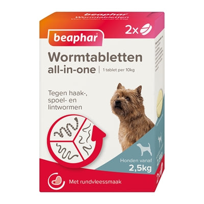 Beaphar Wormtablet All-In-One Hond - BESTRIJDINGSARTIKELEN - BrokjesKoning.nl