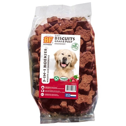 Bf Petfood 3 In 1 Hondenkoekjes Met Cranberry - SNACKS KOEK - BrokjesKoning.nl