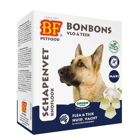Bf Petfood Schapenvet Maxi Bonbons Knoflook - VOEDINGSSUPPLEMENTEN - BrokjesKoning.nl