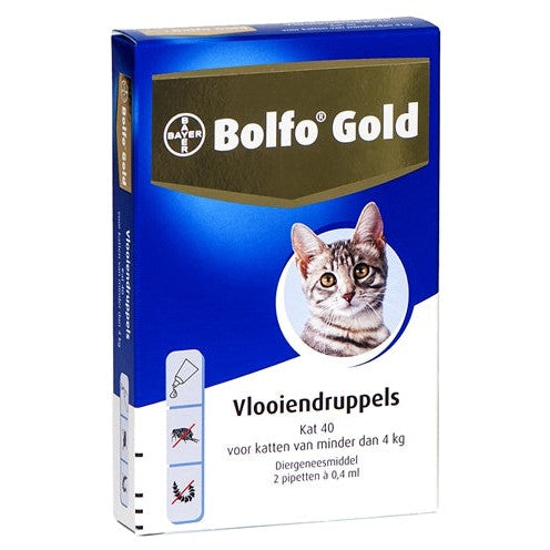 Bolfo Gold Kat Vlooiendruppels - BESTRIJDINGSARTIKELEN - BrokjesKoning.nl