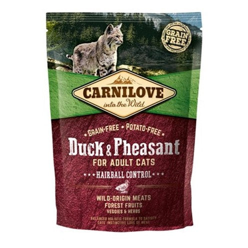 Carnilove Duck / Pheasant Hairball - DROOGVOER - BrokjesKoning.nl