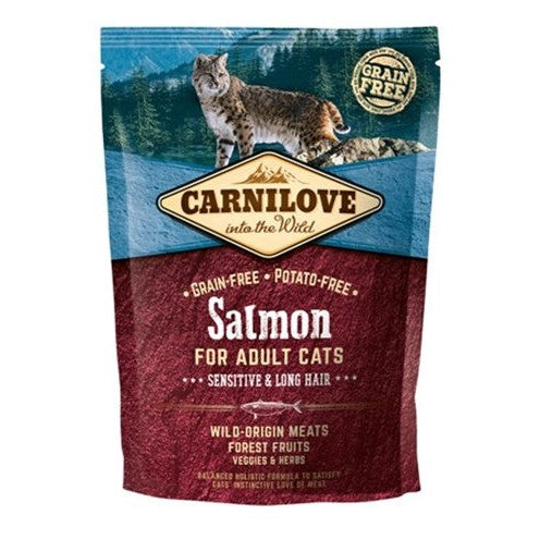 Carnilove Salmon Sensitive / Long Hair - DROOGVOER - BrokjesKoning.nl