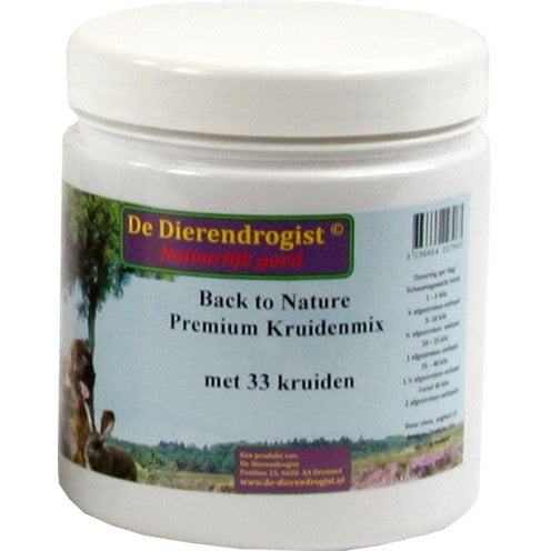 Dierendrogist Back To Nature Premium Kruidenmix Met 33 Kruiden - VOEDINGSSUPPLEMENTEN - BrokjesKoning.nl