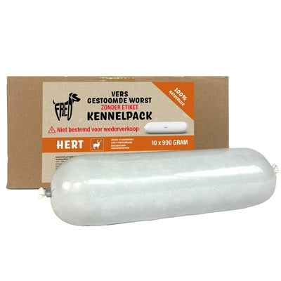 Freds Gestoomd Vers Vlees Worst Kennelpack Hert Graan En Glutenvrij - NATVOER - BrokjesKoning.nl