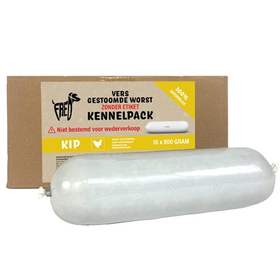 Freds Gestoomd Vers Vlees Worst Kennelpack Kip Tarwe En Glutenvrij - NATVOER - BrokjesKoning.nl
