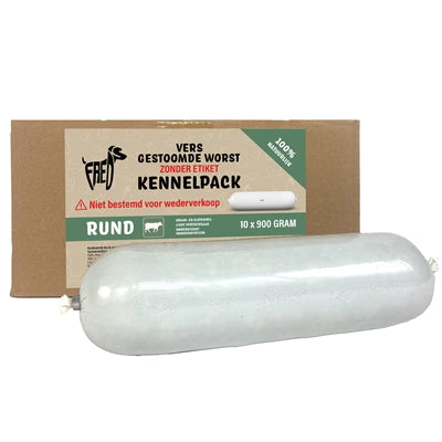 Freds Gestoomd Vers Vlees Worst Kennelpack Rund Tarwe En Glutenvrij - NATVOER - BrokjesKoning.nl
