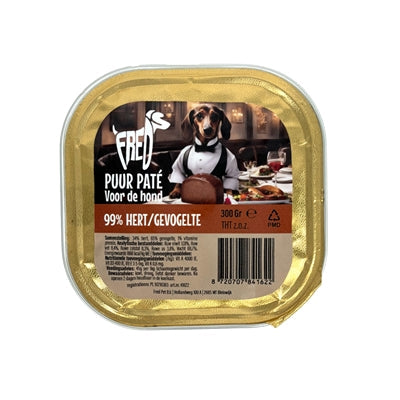 Freds Kuipje Hond Puur Hert / Gevogelte - NATVOER - BrokjesKoning.nl