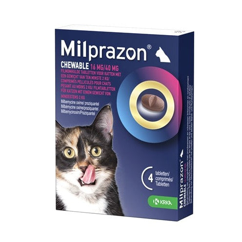 Krka Milprazon Kauwtabletten Ontwormingstabletten Kat - BESTRIJDINGSARTIKELEN - BrokjesKoning.nl