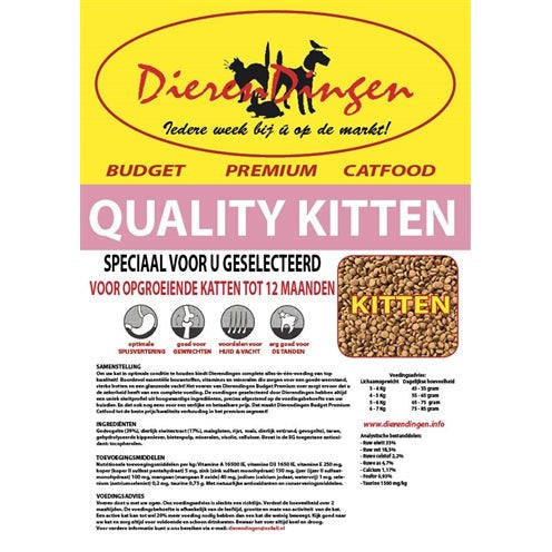 Merkloos Budget Premium Catfood Quality Kitten - DROOGVOER - BrokjesKoning.nl