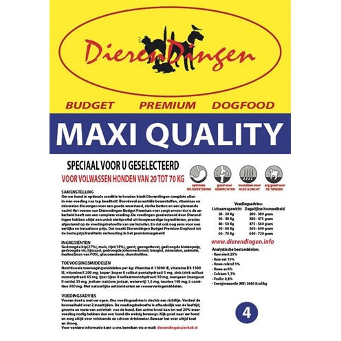 Merkloos Budget Premium Dogfood Adult Maxi Quality - DROOGVOER - BrokjesKoning.nl