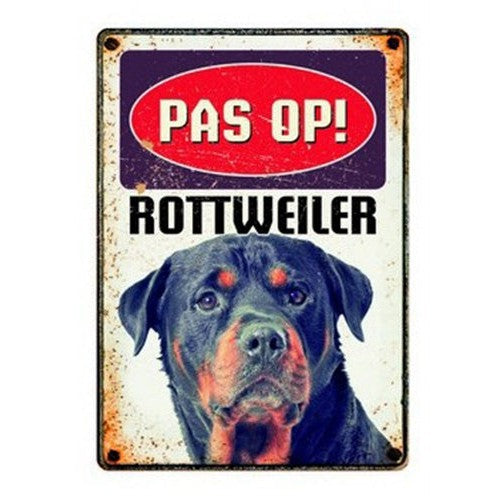 Plenty Gifts Waakbord Blik Rottweiler - STICKERS/WAAKBORDEN - BrokjesKoning.nl