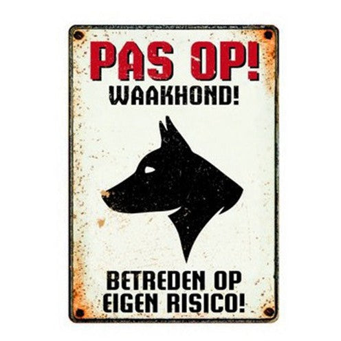 Plenty Gifts Waakbord Blik Waakhond - STICKERS/WAAKBORDEN - BrokjesKoning.nl