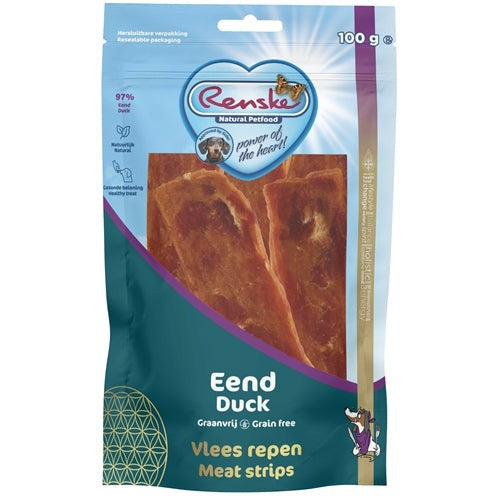 Renske Gezonde Beloning Vlees Strip Eend - SNACKS KAUW - BrokjesKoning.nl