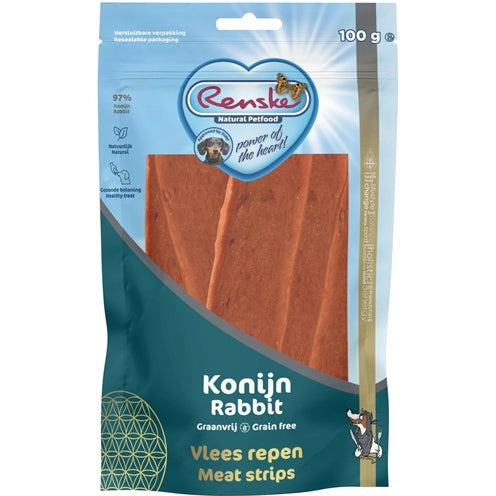 Renske Gezonde Beloning Vlees Strip Konijn - SNACKS KAUW - BrokjesKoning.nl