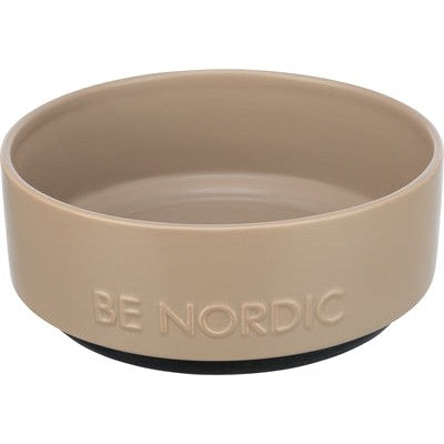 Trixie Be Nordic Voerbak Hond Keramiek/ Rubber Taupe - VOER/DRINKBAKKEN - BrokjesKoning.nl