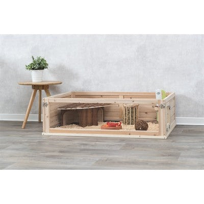 Trixie Indoor Ren Cavia Hout / Plexiglas - KOOIEN/HOKKEN - BrokjesKoning.nl
