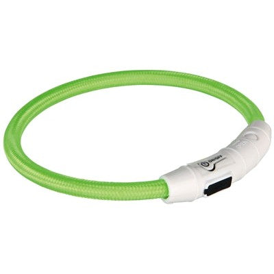 Trixie Lichtgevende Halsband Hond Flash Usb Tpu / Nylon Groen - HALSBANDEN MET LICHTJES - BrokjesKoning.nl