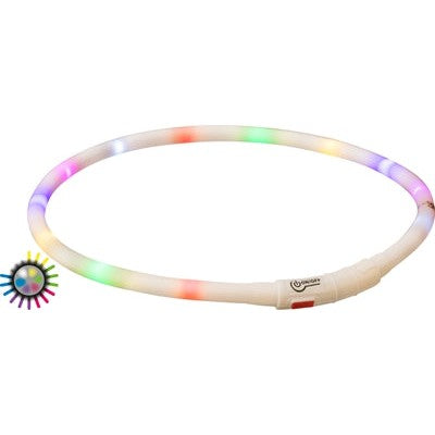 Trixie Lichtgevende Halsband Hond Usb Siliconen Oplaadbaar Meerkleurig - HALSBANDEN MET LICHTJES - BrokjesKoning.nl