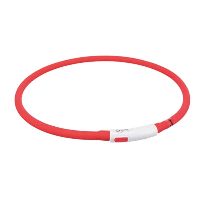 Trixie Lichtgevende Halsband Hond Usb Siliconen Oplaadbaar Rood - HALSBANDEN MET LICHTJES - BrokjesKoning.nl