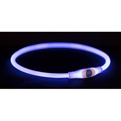 Trixie Lichtgevende Halsband Usb Flash Light Oplaadbaar Tpu Blauw - HALSBANDEN MET LICHTJES - BrokjesKoning.nl