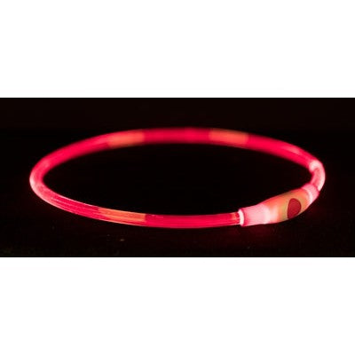 Trixie Lichtgevende Halsband Usb Flash Light Oplaadbaar Tpu Rood - HALSBANDEN MET LICHTJES - BrokjesKoning.nl