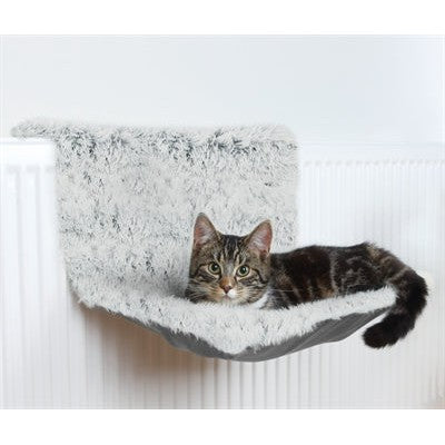 Trixie Radiator Hangmat Harvey Langhaar Pluche / Velours Wit Zwart - BEDDEN/MANDEN/KUSSENS - BrokjesKoning.nl