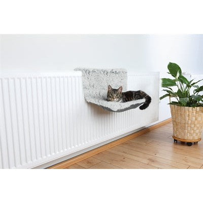 Trixie Radiator Hangmat Harvey Langhaar Pluche / Velours Wit Zwart - BEDDEN/MANDEN/KUSSENS - BrokjesKoning.nl