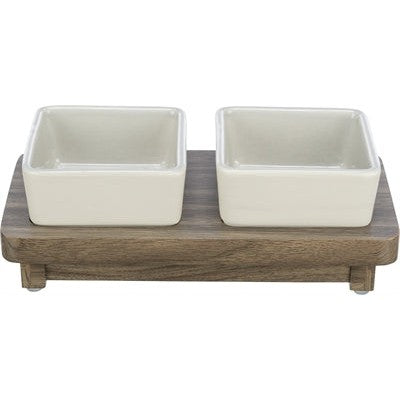 Trixie Voerbak Hond Set Citystyle Keramiek Grijs / Bruin - VOER/DRINKBAKKEN - BrokjesKoning.nl