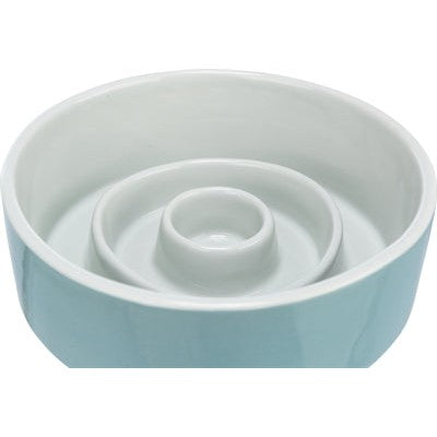 Trixie Voerbak Slowfeeding Keramiek Grijs / Blauw - VOER/DRINKBAKKEN - BrokjesKoning.nl