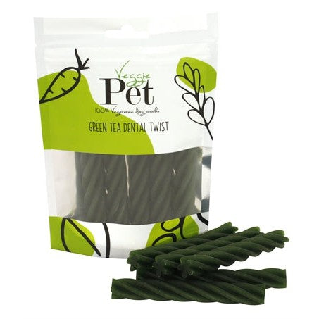 Veggie Pet Green Tea Dental Twist - SNACKS HARD - BrokjesKoning.nl