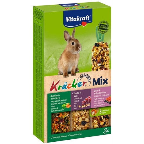 Vitakraft Dwergkonijn Krackers Noot/Bosvruchten/Groenten - SNACKS HARD - BrokjesKoning.nl