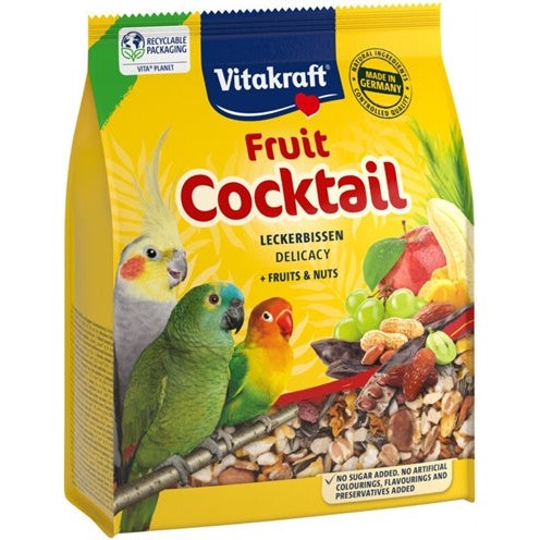 Vitakraft Parkiet / Agapornis Fruit Cocktail Delicacy Fruits / Nuts - DROOGVOER/ZADEN - BrokjesKoning.nl