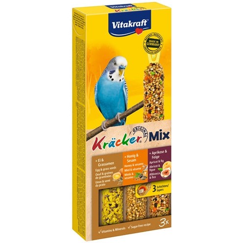 Vitakraft Parkiet Kracker Honing/Fruit/Ei - SNACKS HARD - BrokjesKoning.nl