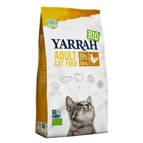 Yarrah Cat Biologische Brokken Kip - DROOGVOER - BrokjesKoning.nl